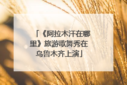 《阿拉木汗在哪里》旅游歌舞秀在乌鲁木齐上演