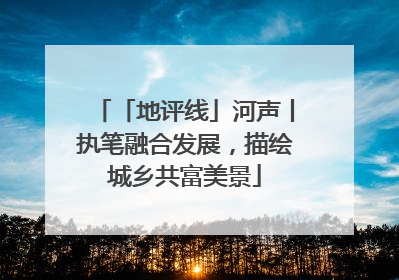 「地评线」河声丨执笔融合发展，描绘城乡共富美景