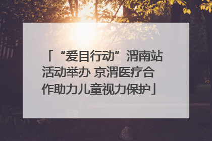 “爱目行动”渭南站活动举办 京渭医疗合作助力儿童视力保护