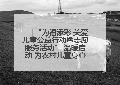 “为福添彩 关爱儿童公益行动暨志愿服务活动” 温暖启动 为农村儿童身心健康护航