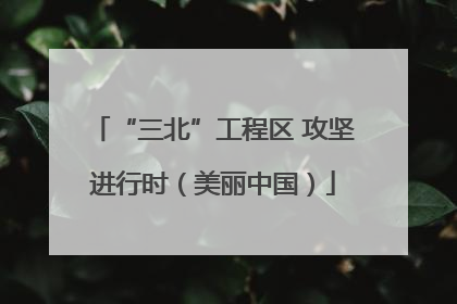 “三北”工程区 攻坚进行时（美丽中国）
