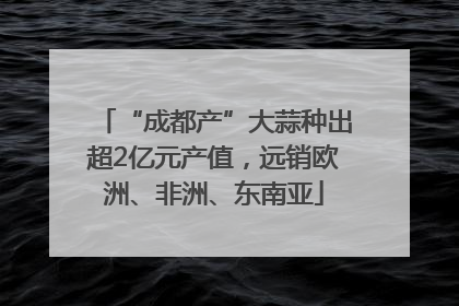 “成都产”大蒜种出超2亿元产值，远销欧洲、非洲、东南亚