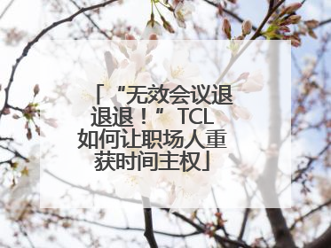“无效会议退退退！”TCL如何让职场人重获时间主权