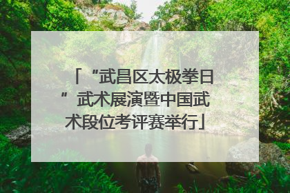 “武昌区太极拳日”武术展演暨中国武术段位考评赛举行