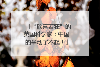 “欣喜若狂”的英国科学家：中国的举动了不起！