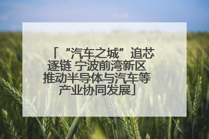 “汽车之城”追芯逐链 宁波前湾新区推动半导体与汽车等产业协同发展