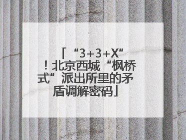 “3+3+X”！北京西城“枫桥式”派出所里的矛盾调解密码