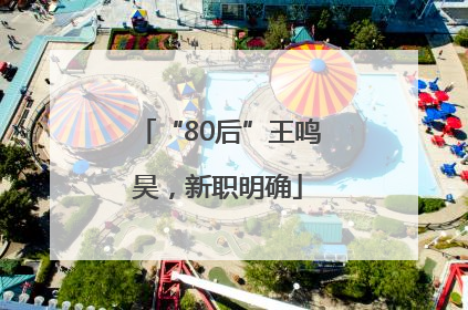 “80后”王鸣昊，新职明确