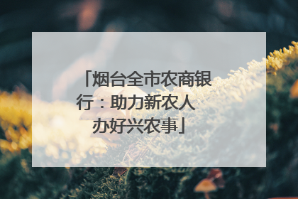 烟台全市农商银行：助力新农人 办好兴农事