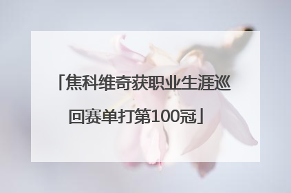 焦科维奇获职业生涯巡回赛单打第100冠