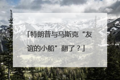 特朗普与马斯克“友谊的小船”翻了？
