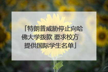 特朗普威胁停止向哈佛大学拨款 要求校方提供国际学生名单