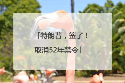 特朗普，签了！取消52年禁令