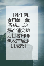 牦牛肉、食用菌、藏香猪……这场产销会助力甘孜州特色农产品走进成都