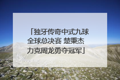 独牙传奇中式九球全球总决赛 楚秉杰力克周龙勇夺冠军