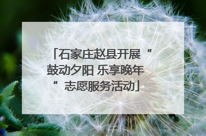 石家庄赵县开展“鼓动夕阳 乐享晚年”志愿服务活动