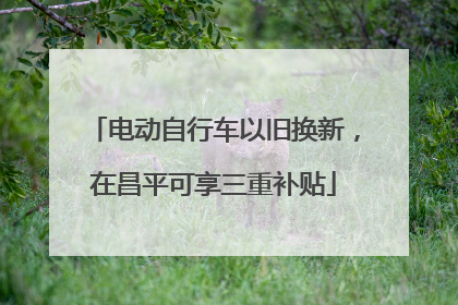 电动自行车以旧换新，在昌平可享三重补贴
