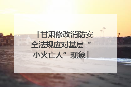 甘肃修改消防安全法规应对基层“小火亡人”现象