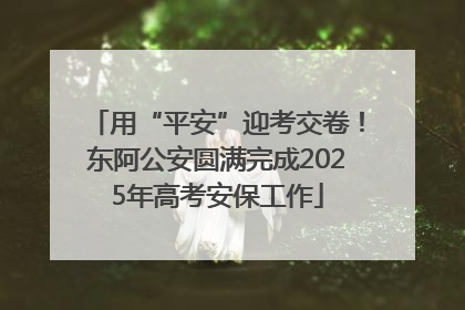 用“平安”迎考交卷！东阿公安圆满完成2025年高考安保工作