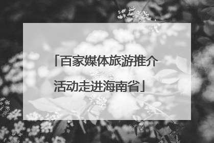 百家媒体旅游推介活动走进海南省