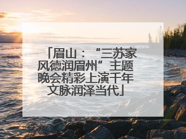 眉山：“三苏家风德润眉州”主题晚会精彩上演千年文脉润泽当代