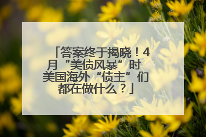 答案终于揭晓！4月“美债风暴”时 美国海外“债主”们都在做什么？