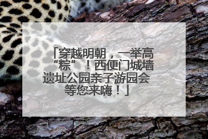穿越明朝，一举高“粽”！西便门城墙遗址公园亲子游园会等您来嗨！
