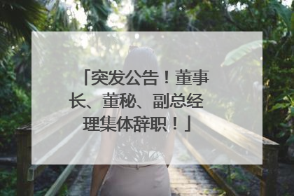 突发公告！董事长、董秘、副总经理集体辞职！