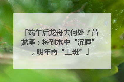 端午后龙舟去何处？黄龙溪：将到水中“沉睡”，明年再“上班”