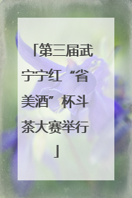 第三届武宁宁红“省美酒”杯斗茶大赛举行