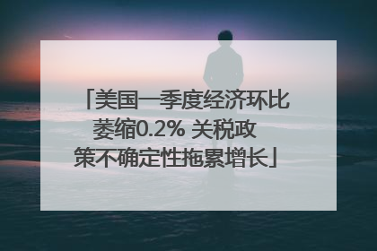 美国一季度经济环比萎缩0.2% 关税政策不确定性拖累增长