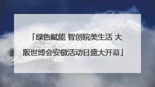 绿色赋能 智创皖美生活 大阪世博会安徽活动日盛大开幕