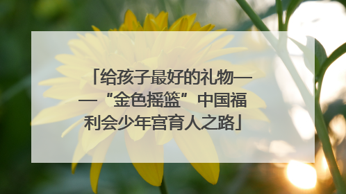 给孩子最好的礼物——“金色摇篮”中国福利会少年宫育人之路