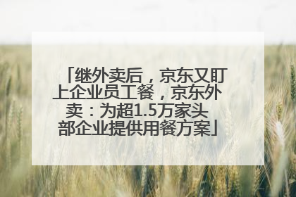 继外卖后，京东又盯上企业员工餐，京东外卖：为超1.5万家头部企业提供用餐方案