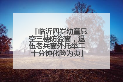 临沂四岁幼童悬空三楼防盗窗，退伍老兵窗外托举二十分钟化险为夷