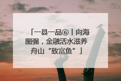 一县一品⑥丨向海图强，金融活水滋养舟山“致富鱼”