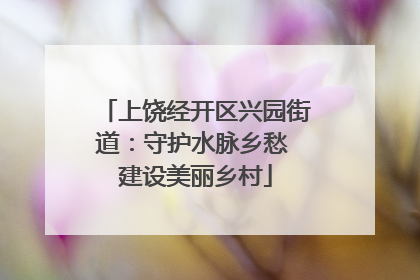 上饶经开区兴园街道：守护水脉乡愁 建设美丽乡村