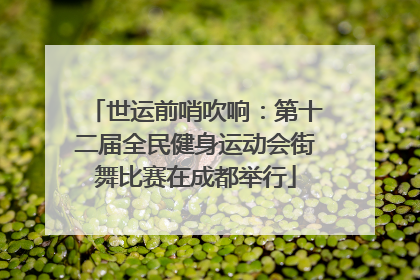 世运前哨吹响：第十二届全民健身运动会街舞比赛在成都举行