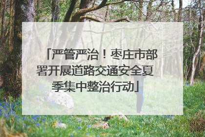 严管严治！枣庄市部署开展道路交通安全夏季集中整治行动