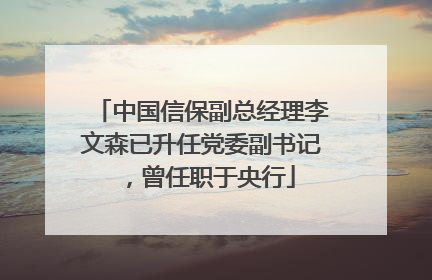 中国信保副总经理李文森已升任党委副书记，曾任职于央行