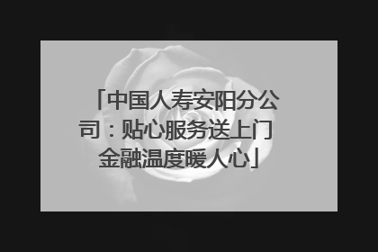 中国人寿安阳分公司：贴心服务送上门 金融温度暖人心