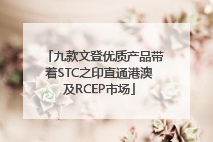 九款文登优质产品带着STC之印直通港澳及RCEP市场