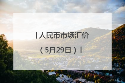 人民币市场汇价（5月29日）
