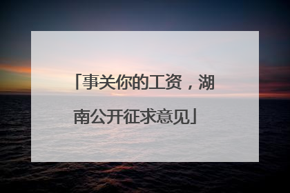 事关你的工资，湖南公开征求意见