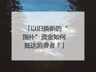 以旧换新的“国补”资金如何抵达消费者？