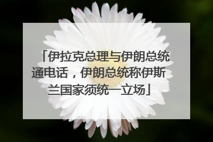 伊拉克总理与伊朗总统通电话，伊朗总统称伊斯兰国家须统一立场