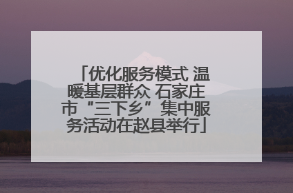 优化服务模式 温暖基层群众 石家庄市“三下乡”集中服务活动在赵县举行