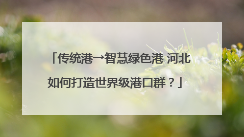 传统港→智慧绿色港 河北如何打造世界级港口群？