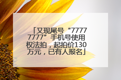 又现尾号“77777777”手机号使用权法拍，起拍价130万元，已有人报名
