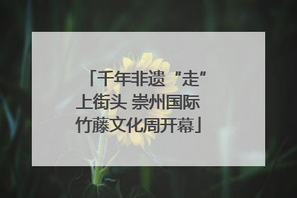 千年非遗“走”上街头 崇州国际竹藤文化周开幕